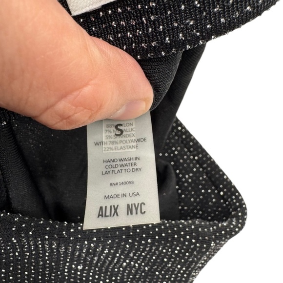 ALIX NYC Eames Wide-Leg High-Rise Pant in Black & Silver - Picture 5 of 12